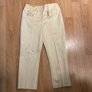 Etcetera Faux Leather Cream Color Pants Comfortable/Stretch 
Size 6